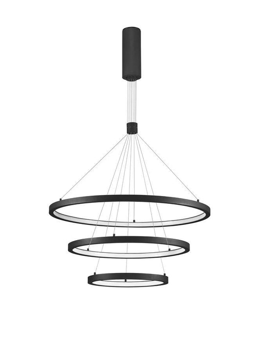 EMP Dimmable Sandy Black Aluminium & Acrylic Tripple Ring Pendant - ID 10200