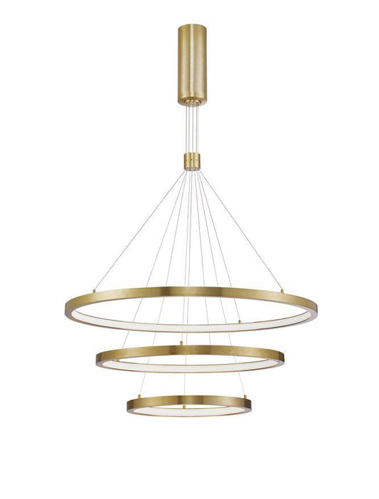 EMP Dimmable Brass Gold Aluminium & Acrylic Tripple Ring Pendant - ID 10197