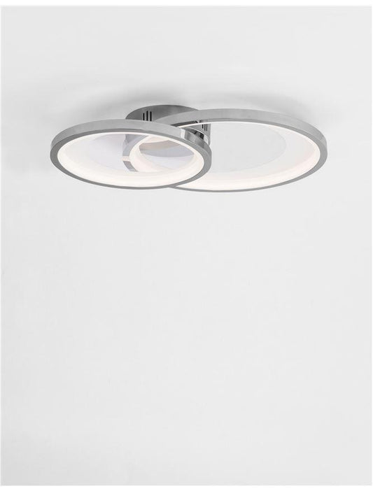 GAL Chrome Aluminium & Acrylic Dimmable Galactic Rings Semi-Flush Large - ID 10475
