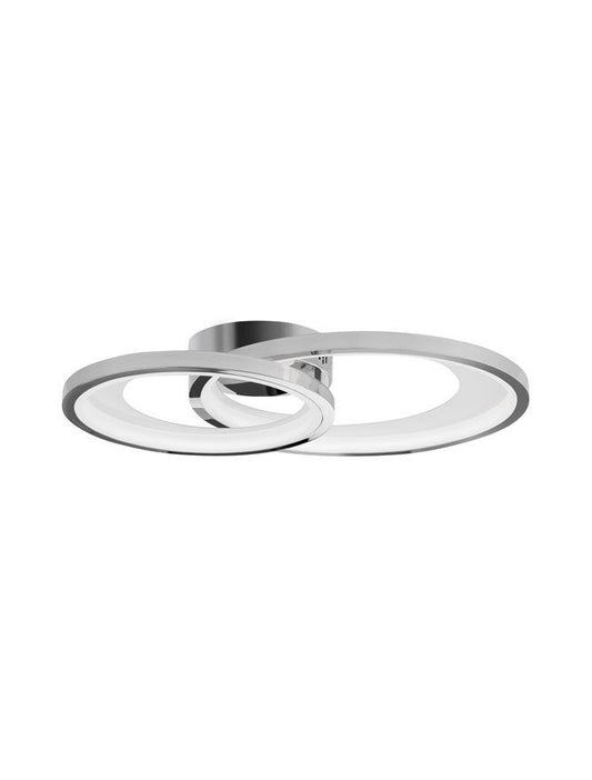 GAL Chrome Aluminium & Acrylic Dimmable Galactic Rings Semi-Flush Large - ID 10475