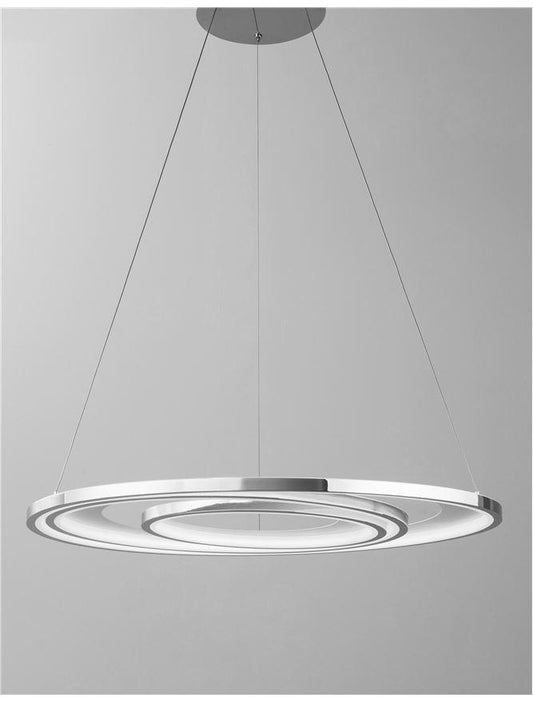 GAL Chrome Aluminium & Acrylic Dimmable Galactic Rings Pendant Large - ID 10474