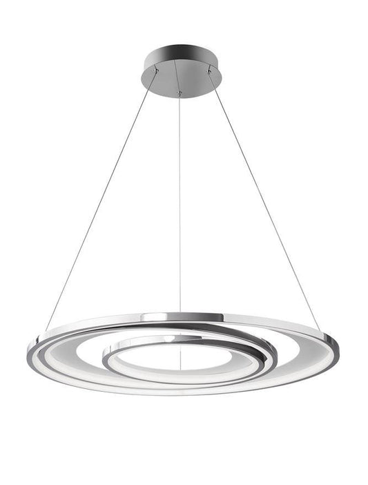 GAL Chrome Aluminium & Acrylic Dimmable Galactic Rings Pendant Large - ID 10474