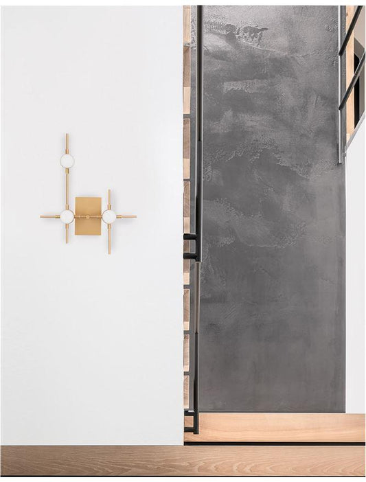 ATO Gold Metal & Acrylic 3 Lamp Molecule Wall Light - ID 10078