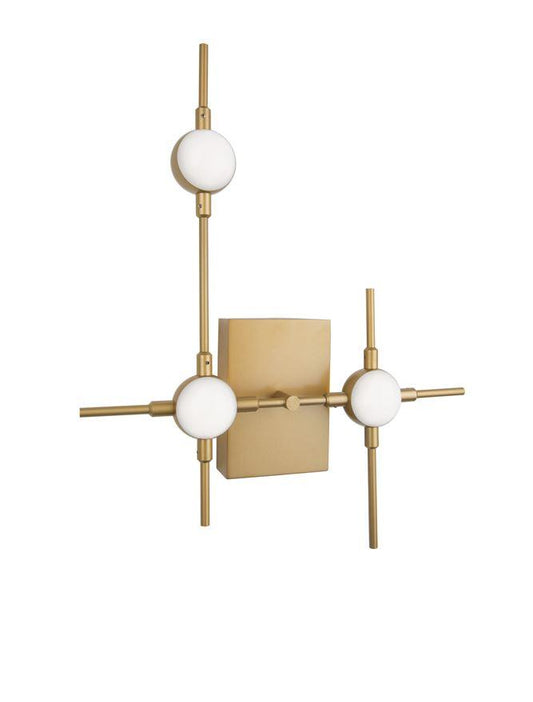 ATO Gold Metal & Acrylic 3 Lamp Molecule Wall Light - ID 10078