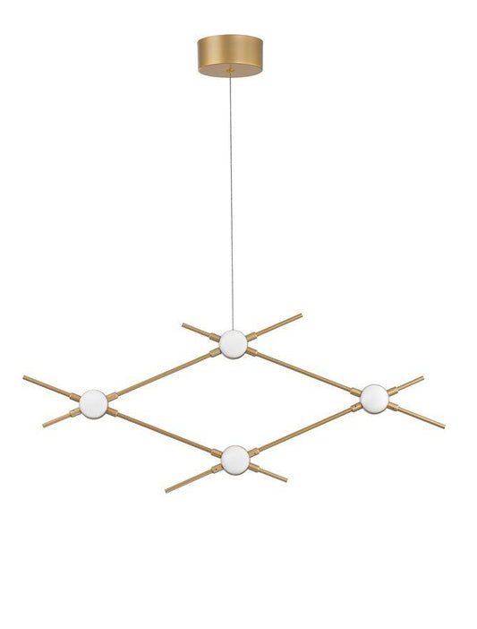 ATO Gold Metal & Acrylic 4 Lamp Molecule Pendant - ID 10077