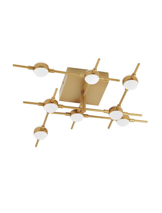 ATO Gold Metal & Acrylic 8 Lamp Molecule Semi Flush Ceiling Light - ID 10084