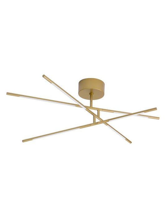 RAC Gold Metal & Acrylic Tubular 6 Lamp Adjustable Ceiling Light - ID 10103