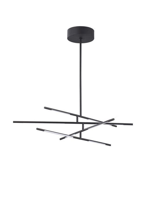 RAC Black Metal & Acrylic Tubular 8 Lamp Adjustable Ceiling Light - ID 10109
