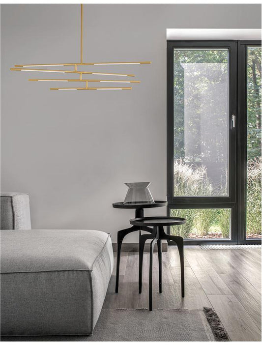 RAC Gold Metal & Acrylic Tubular 8 Lamp Adjustable Ceiling Light - ID 10100