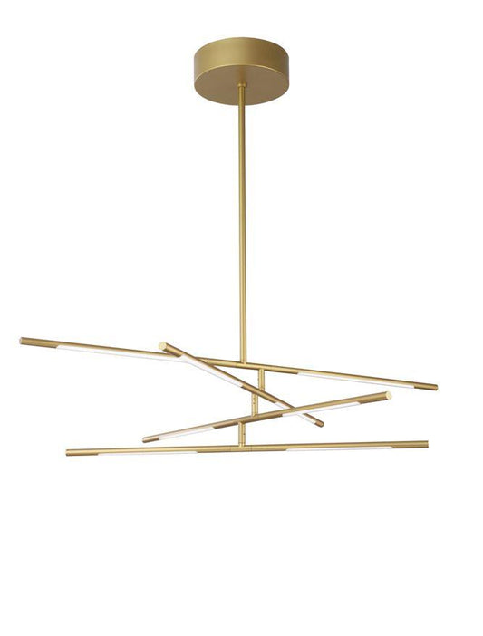 RAC Gold Metal & Acrylic Tubular 8 Lamp Adjustable Ceiling Light - ID 10100