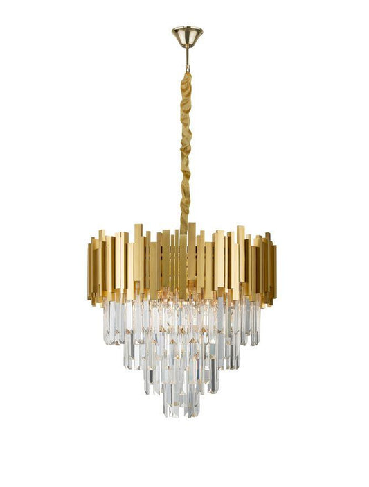 GRA Gold Metal & Crystal Contemporary Chandelier Large - ID 10477