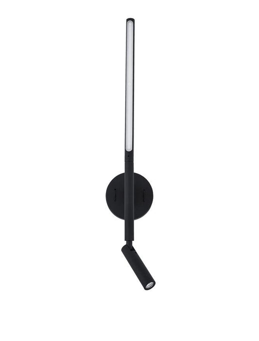 HAN Sandy Black Aluminium & Acrylic Tubular Adjustable Single Wall Light - ID 10136