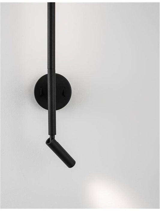HAN Sandy Black Aluminium & Acrylic Tubular Adjustable Single Wall Light - ID 10136