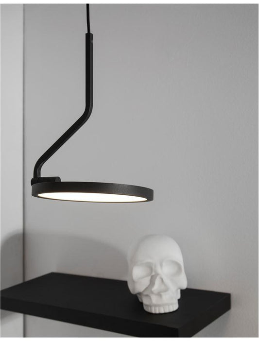 LUC Sandy Black Aluminium & Acrylic Single String Pendant - ID 10148