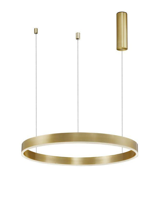 MOT Dimmable Brass Gold Aluminium & Acrylic Ring Pendant Small - ID 10201