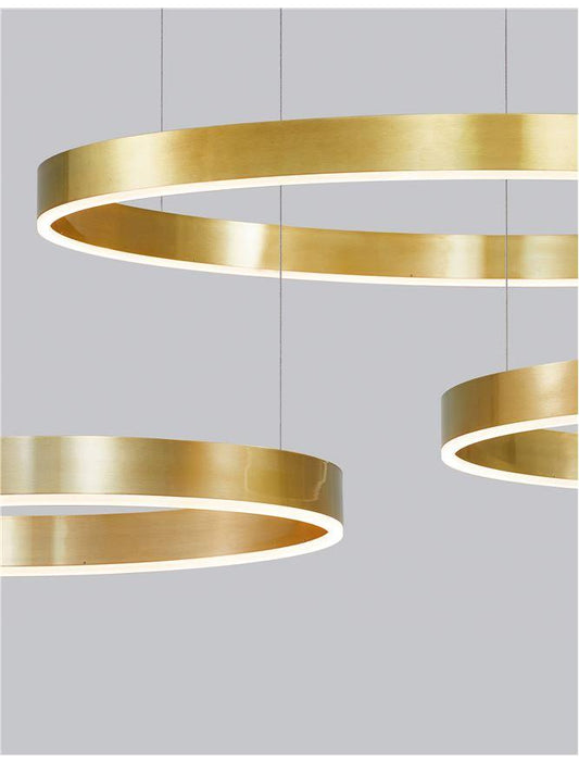 MOT Dimmable Brass Gold Aluminium & Acrylic Ring Pendant Small - ID 10201