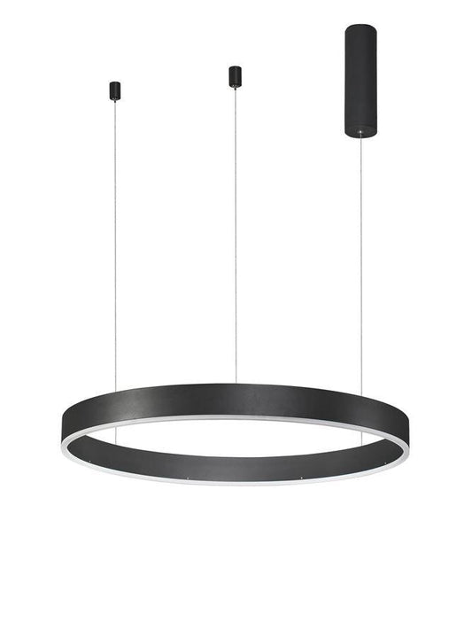 MOT Dimmable Sandy Black Aluminium & Acrylic Ring Pendant Small - ID 10204