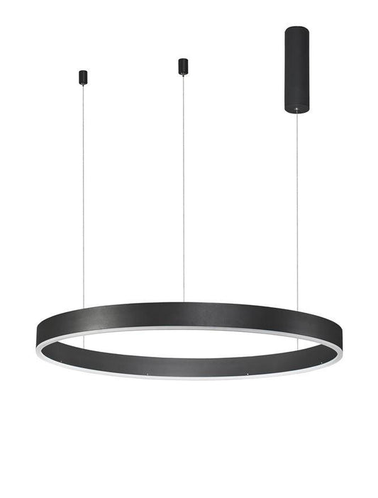 MOT Dimmable Sandy Black Aluminium & Acrylic Ring Pendant Medium - ID 10205