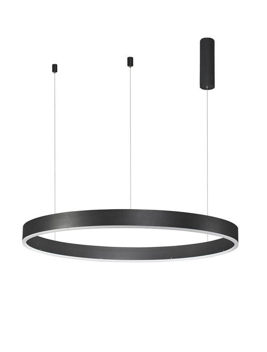 MOT Dimmable Sandy Black Aluminium & Acrylic Ring Pendant Large - ID 10206