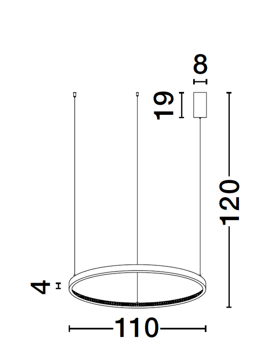 PRE Dimmable Gold & Acrylic Single Ring Pendant X-Large - ID 10068