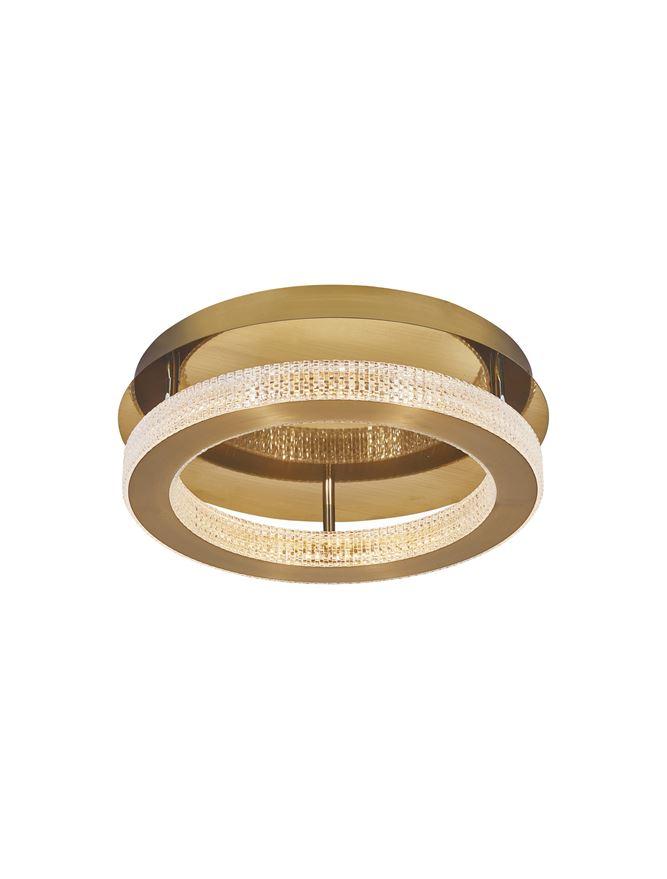 FIO Dimmable Gold & Acrylic Single Ring Flush Ceiling Light Small - ID 10072