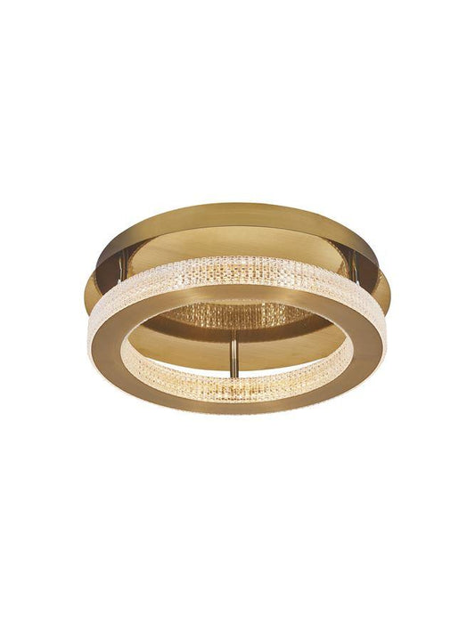 FIO Dimmable Gold & Acrylic Single Ring Flush Ceiling Light Small - ID 10072