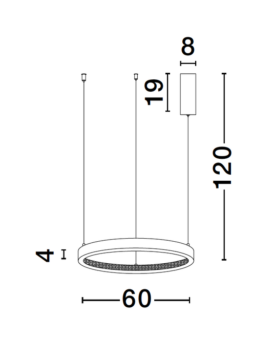 PRE Dimmable Gold & Acrylic Single Ring Pendant Medium - ID 10067