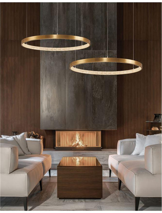 PRE Dimmable Gold & Acrylic Single Ring Pendant Large - ID 10066