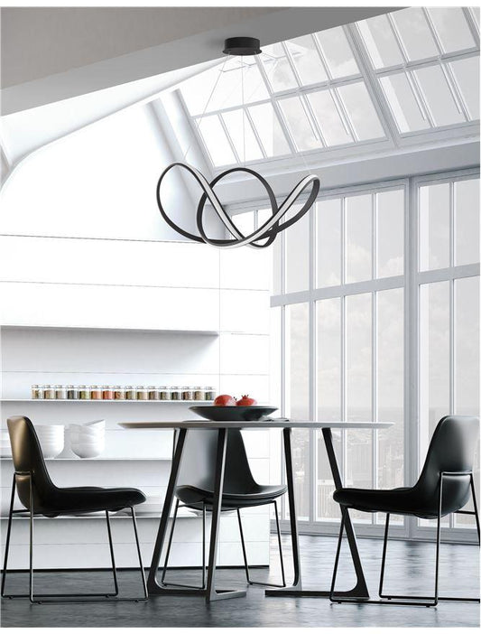 APU Dimmable Sandy Black Aluminium & Acrylic Swirl Large Pendant - ID 10451
