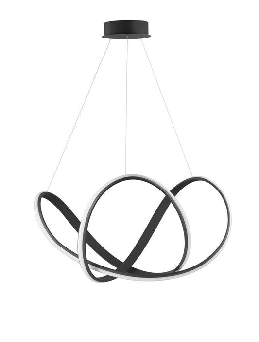 APU Dimmable Sandy Black Aluminium & Acrylic Swirl Large Pendant - ID 10451