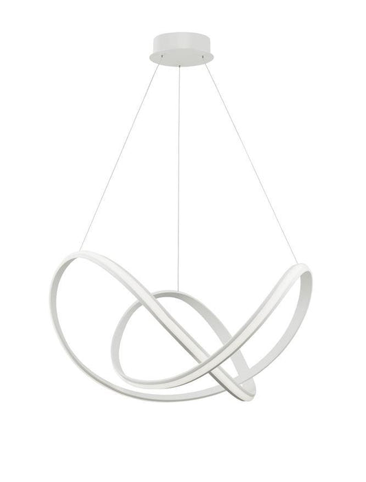 APU Dimmable Sandy White Aluminium & Acrylic Swirl Large Pendant - ID 10452