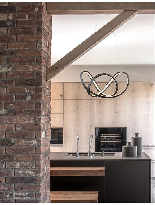 APU Dimmable Sandy Black Aluminium & Acrylic Swirl Small Pendant - ID 10449