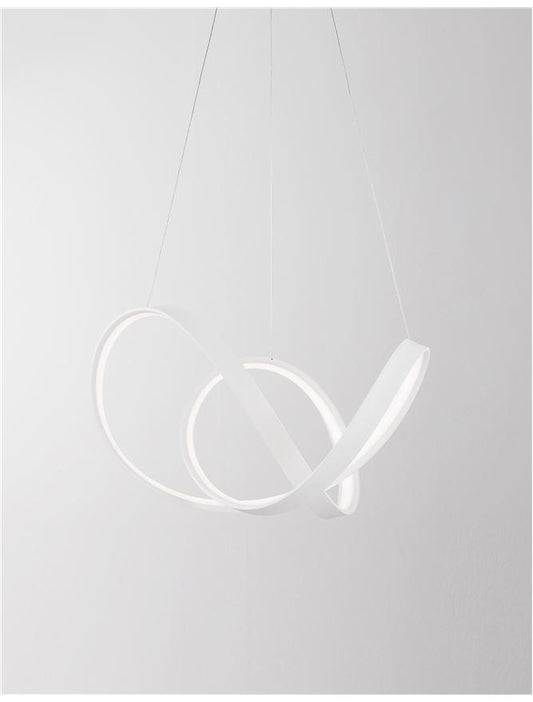 APU Dimmable Sandy White Aluminium & Acrylic Swirl Small Pendant - ID 10450