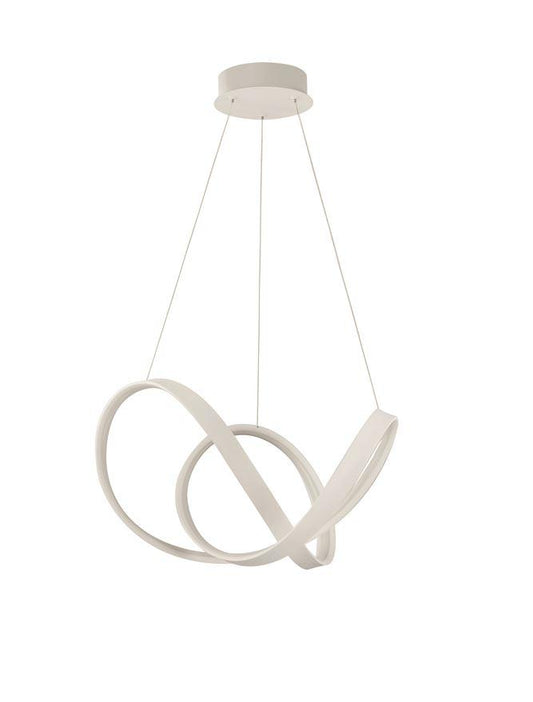 APU Dimmable Sandy White Aluminium & Acrylic Swirl Small Pendant - ID 10450