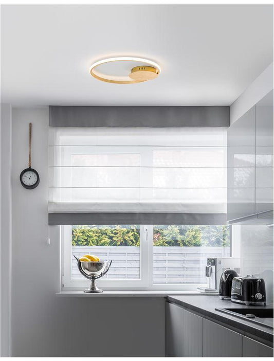 FUL Single Halo Dimmable Ceiling Light In Gold Leaf Aluminium & Acrylic - ID 10324