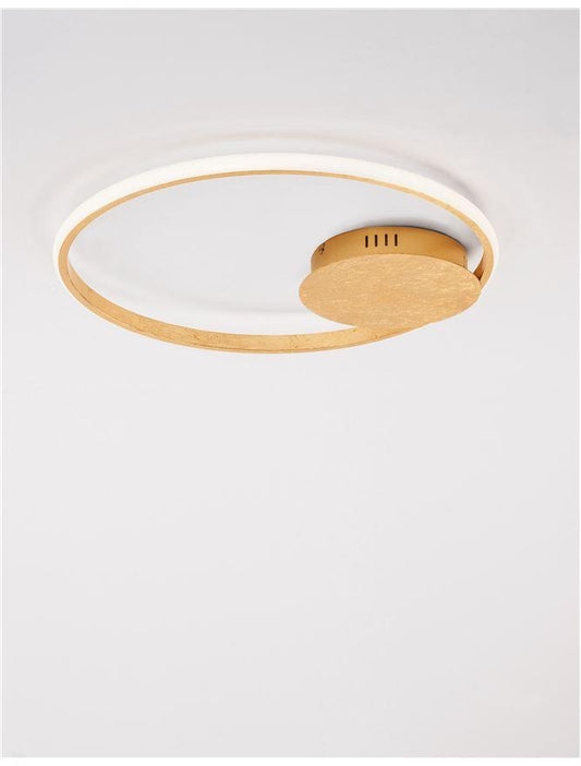 FUL Single Halo Dimmable Ceiling Light In Gold Leaf Aluminium & Acrylic - ID 10324