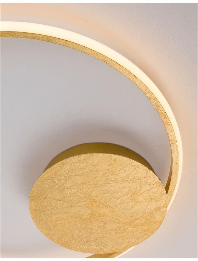 FUL Single Halo Dimmable Ceiling Light In Gold Leaf Aluminium & Acrylic - ID 10324