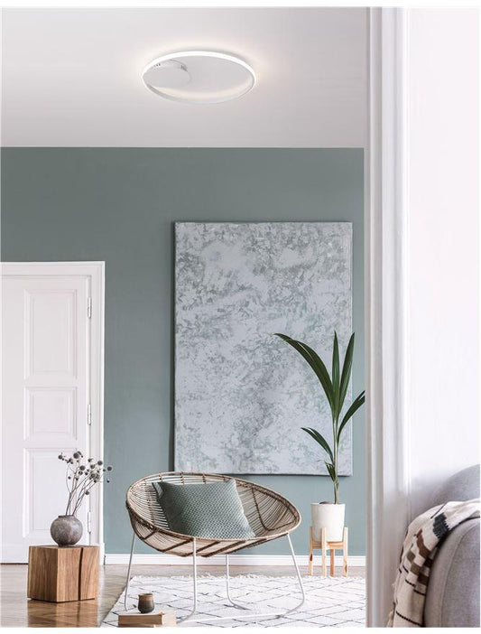 FUL Single Halo Dimmable Ceiling Light In Sandy White Aluminium & Acrylic - ID 10326