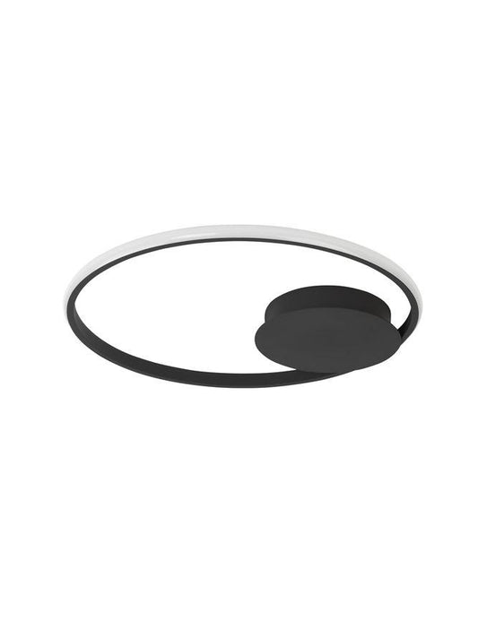 FUL Single Halo Dimmable Ceiling Light In Sandy Black Aluminium & Acrylic - ID 10325