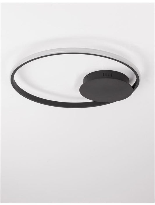 FUL Single Halo Dimmable Ceiling Light In Sandy Black Aluminium & Acrylic - ID 10325