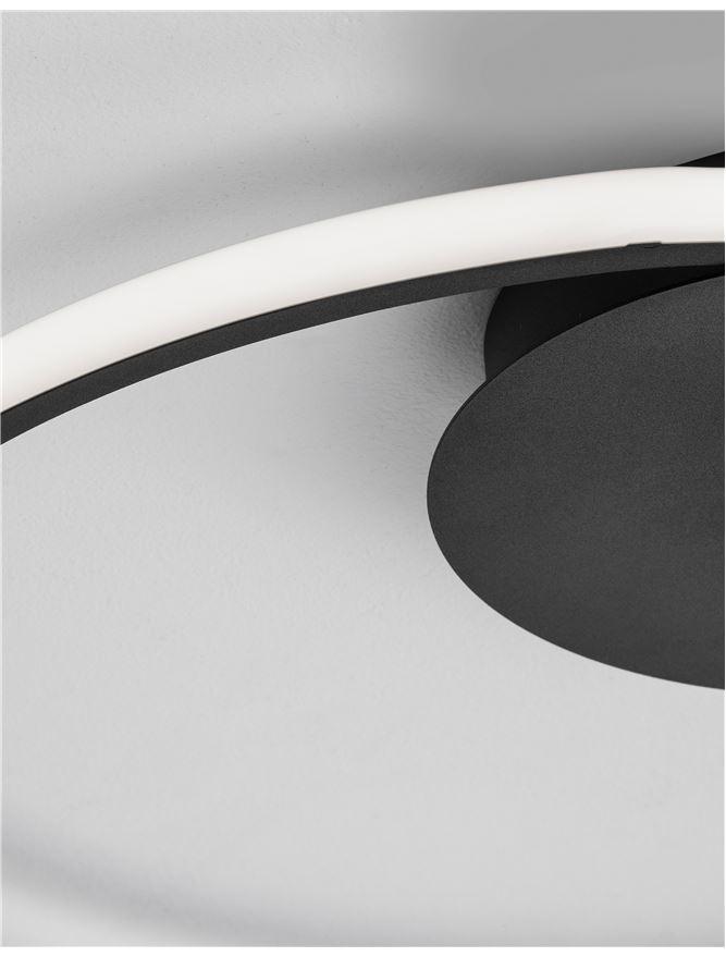FUL Single Halo Dimmable Ceiling Light In Sandy Black Aluminium & Acrylic - ID 10325