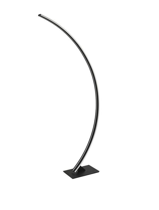 BRET Sandy Black Aluminium & Acrylic Edged Arched Floor Light - ID 10435