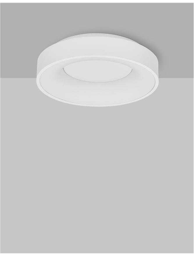 RAN Sandy White Aluminium & Acrylic Dimmable Warm Light Ring Flush Small - ID 10611