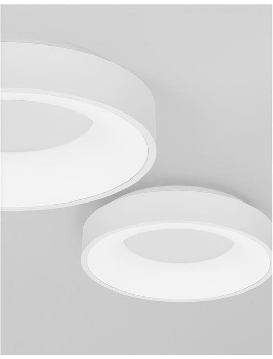 RAN Sandy White Aluminium & Acrylic Dimmable Warm Light Ring Flush Small - ID 10611