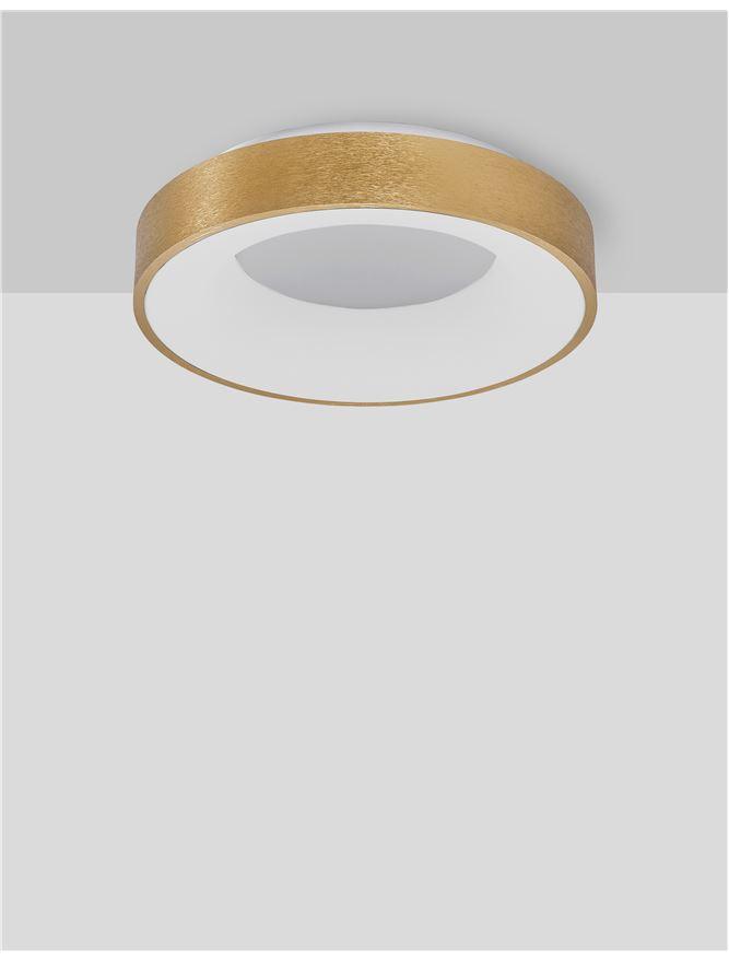 RAN Brushed Gold Aluminium & Acrylic Dimmable Warm Light Ring Flush Small - ID 10615
