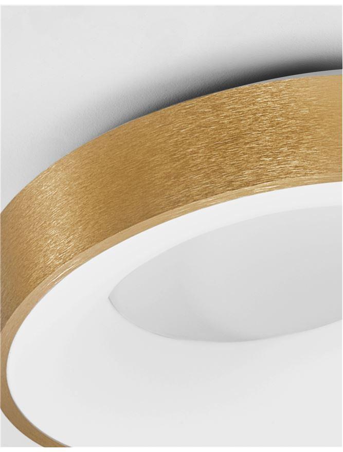 RAN Brushed Gold Aluminium & Acrylic Dimmable Warm Light Ring Flush Small - ID 10615