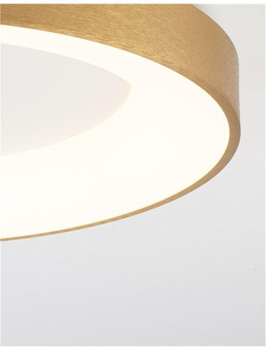 RAN Brushed Gold Aluminium & Acrylic Dimmable Warm Light Ring Flush Small - ID 10615