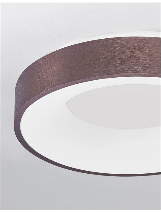 RAN Brushed Coffee Aluminium & Acrylic Dimmable Warm Light Ring Flush Small - ID 10614