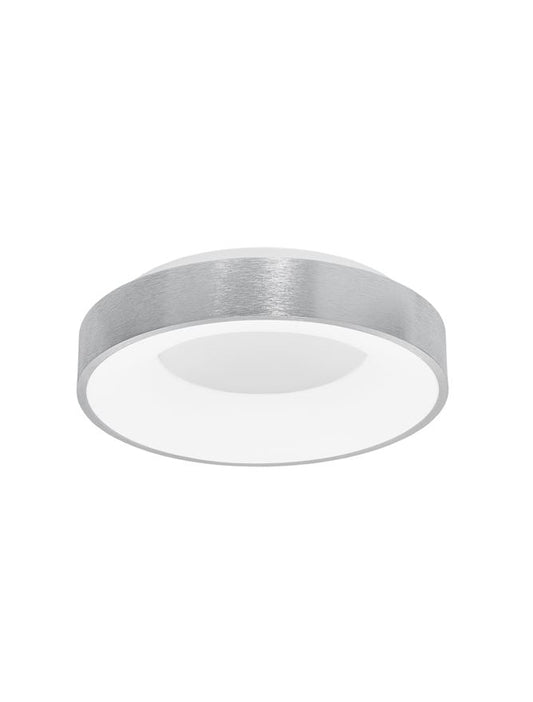 RAN Brushed Silver Aluminium & Acrylic Dimmable Warm Light Ring Flush Small - ID 10613