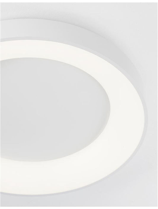 RAN Sandy White Aluminium & Acrylic Dimmable Warm Light Ring Flush Large - ID 10616
